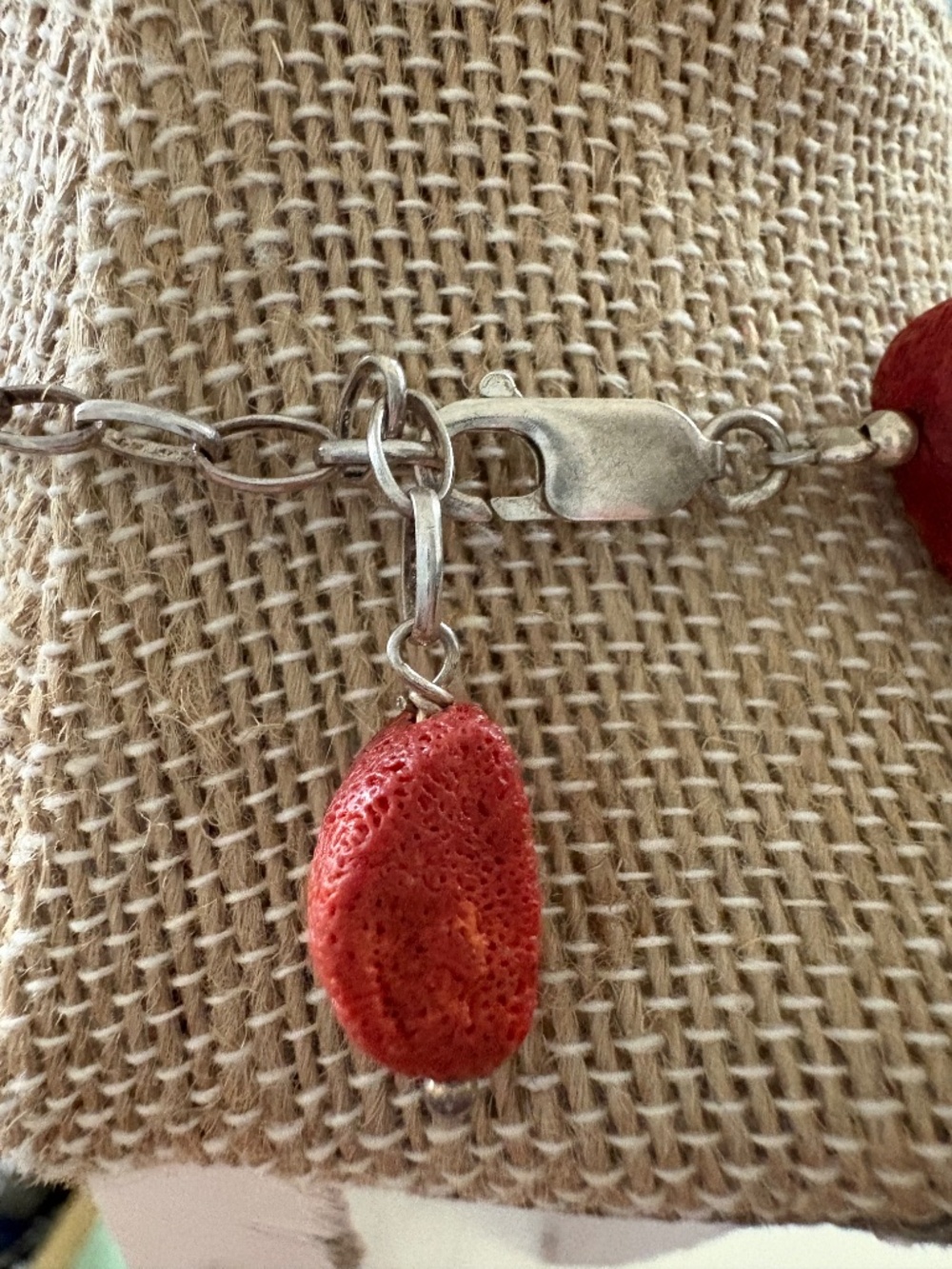 Silpada Sterling and Red Sponge Coral Necklace - Picture 4 of 4
